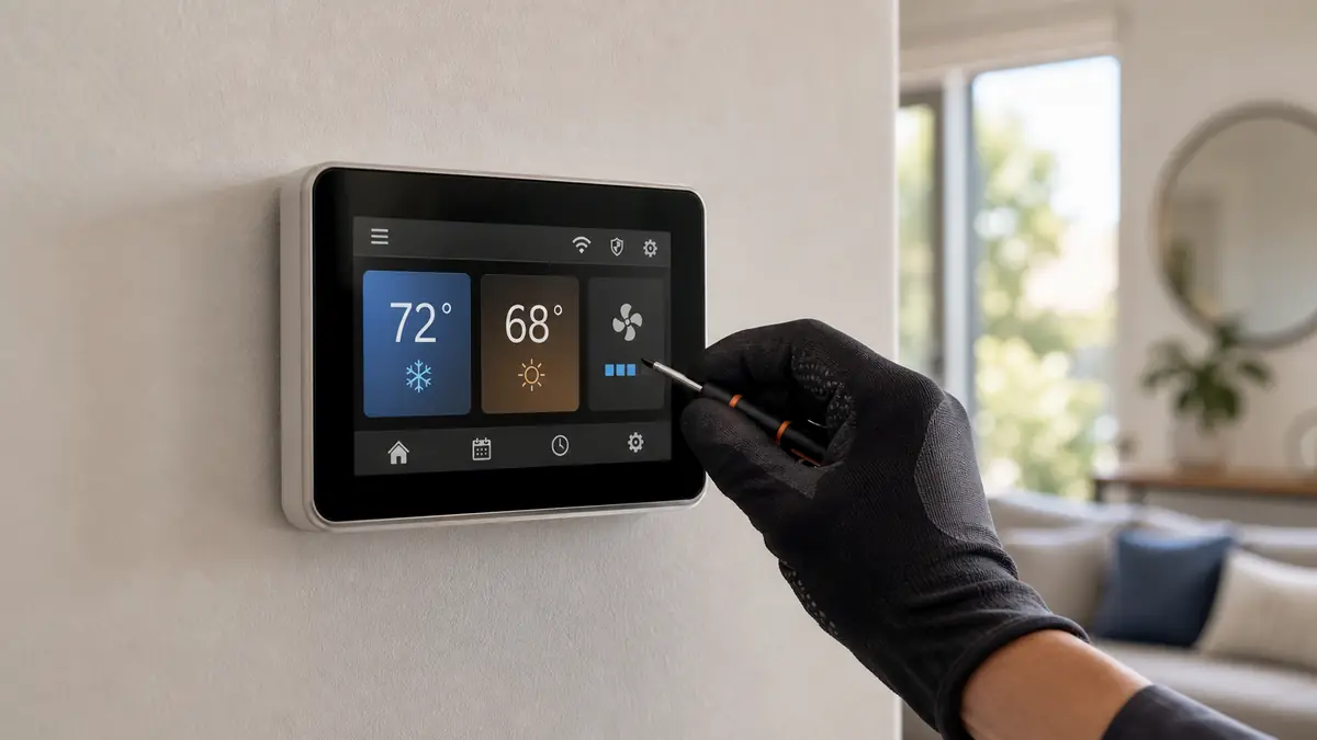 Mitsubishi MHK2 wireless thermostat and kumo cloud adapter being set up on an Alhambra mini-split